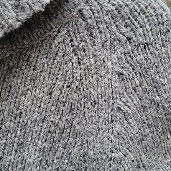 Cynthia Rowley Chunky Thick Cowl Neck Wool Blend Sweater Kangaroo Pocket Sz L - Picture 7 of 12